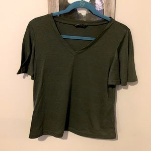 Green T-Shirt with cute flared sleeves